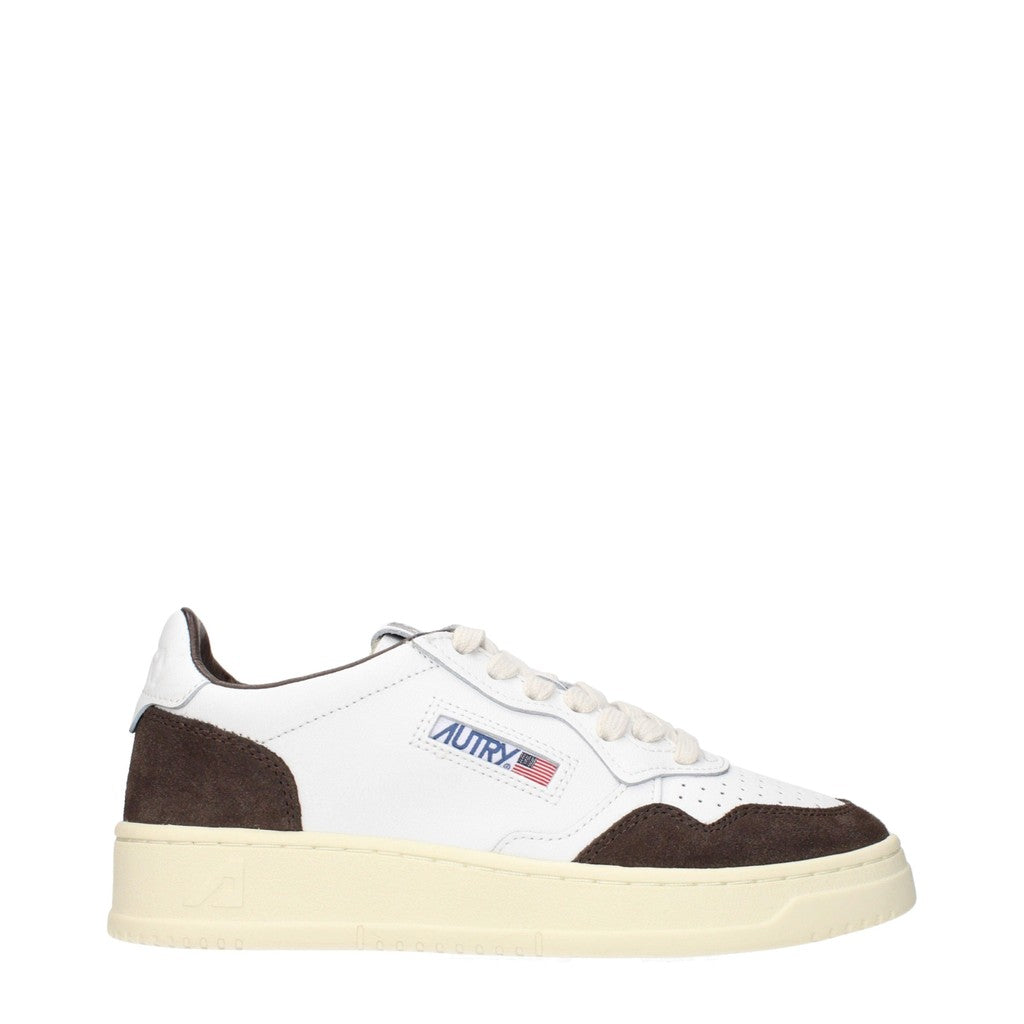 Autry Medalist Sneakers van leer en suède met veters – Wit / Bruin
