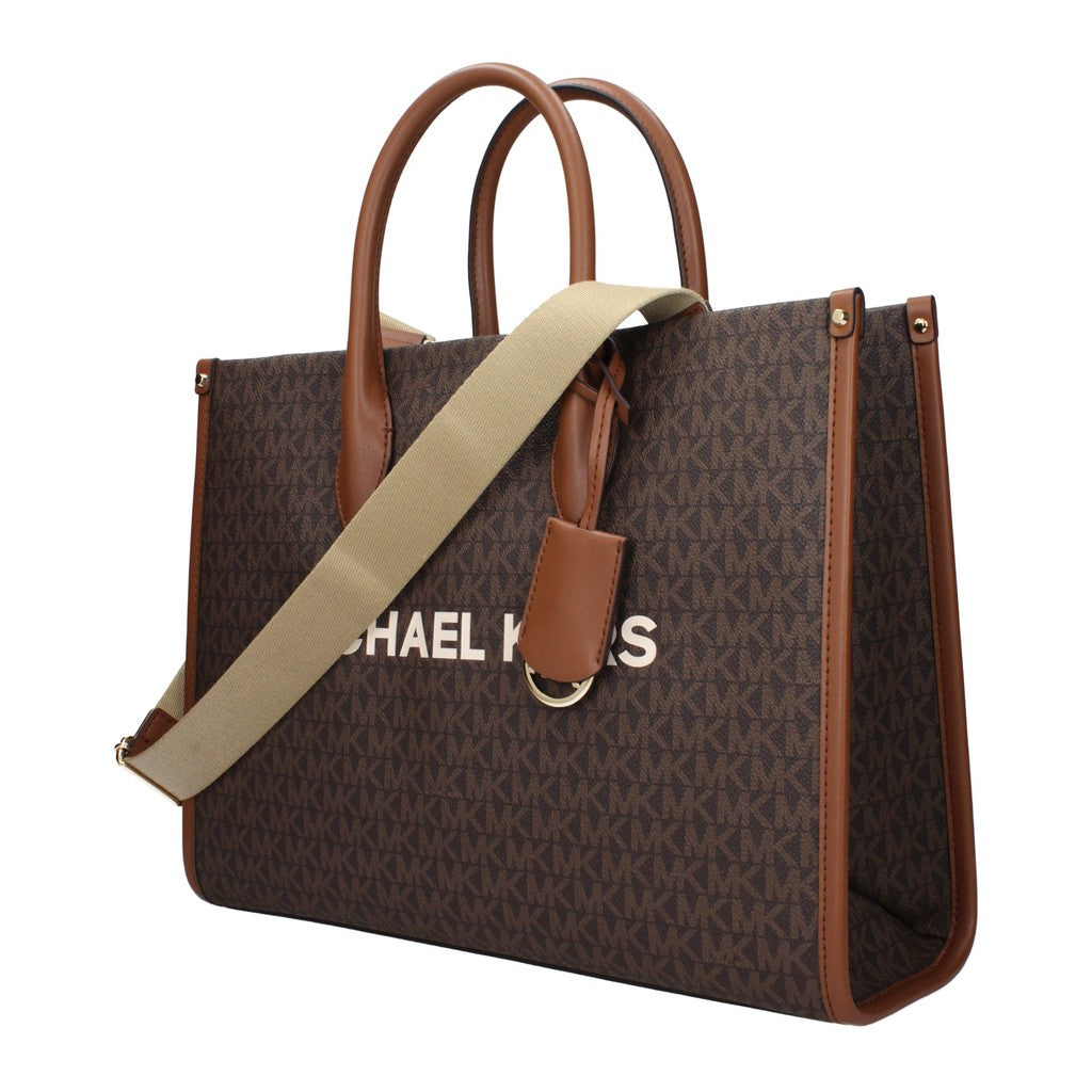 Michael Kors Mirella Shopper van stof en leer – Bruin