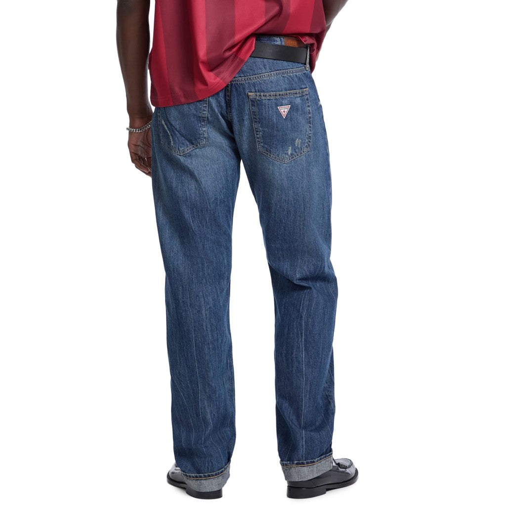 Guess Straight fit jeans met trekkoord – Donkerblauw