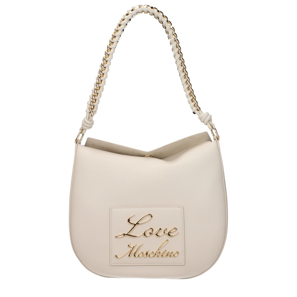 Love Moschino Shopper met goudkleurige details – Ivoor