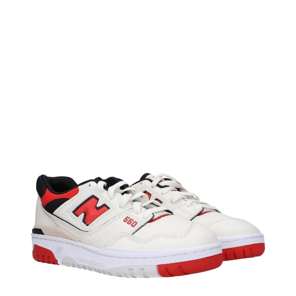 New Balance 550 Sneakers van leer en stof – Wit / Rood