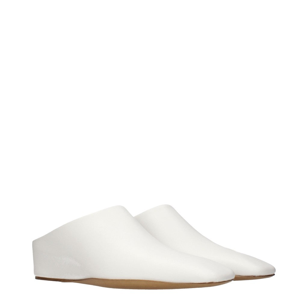 Jil Sander Muiltjes met vierkante neus – Wit