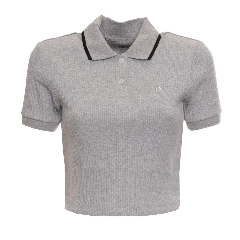 Converse Cropped polo met korte mouwen – Grijs