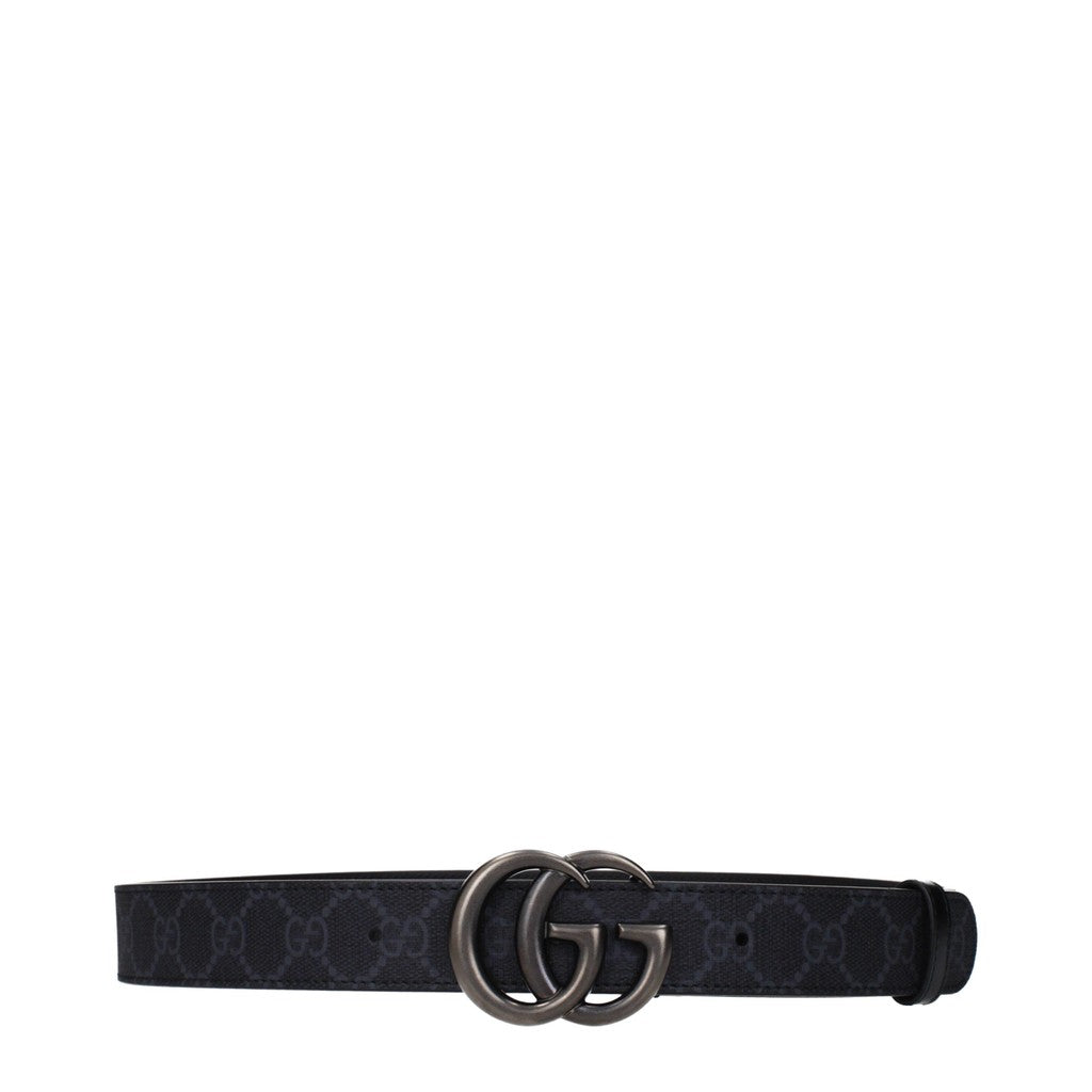 Gucci Riem van stof en leer met details in rutheniumkleur – Zwart