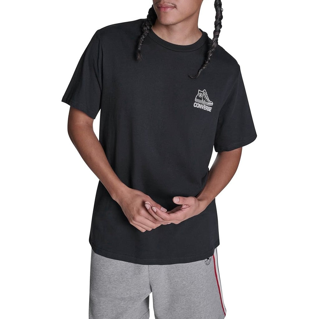 Converse T-shirt met print en bedrukt logo – Zwart