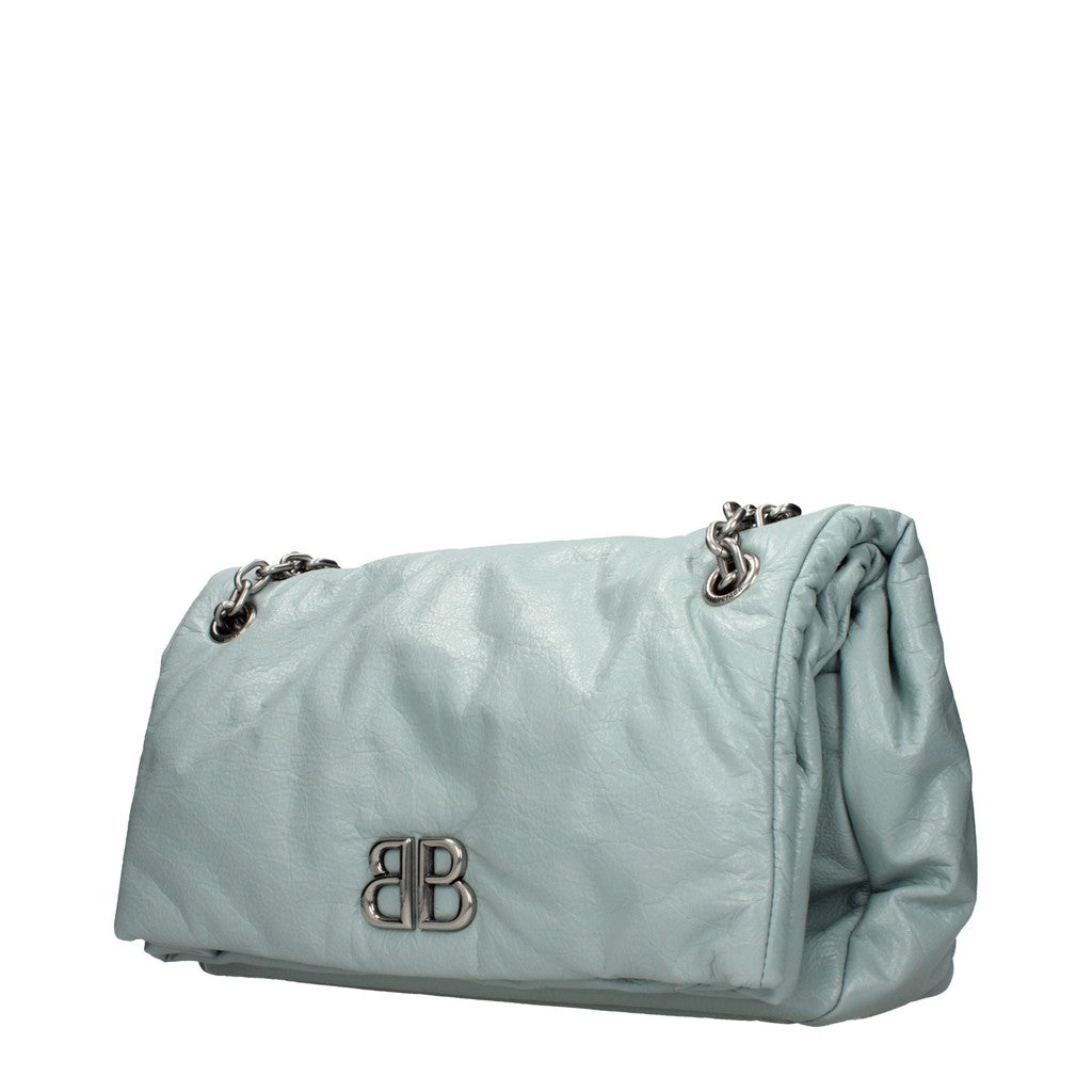 Balenciaga Ruime schoudertas met knoopsluiting – Lichtblauw