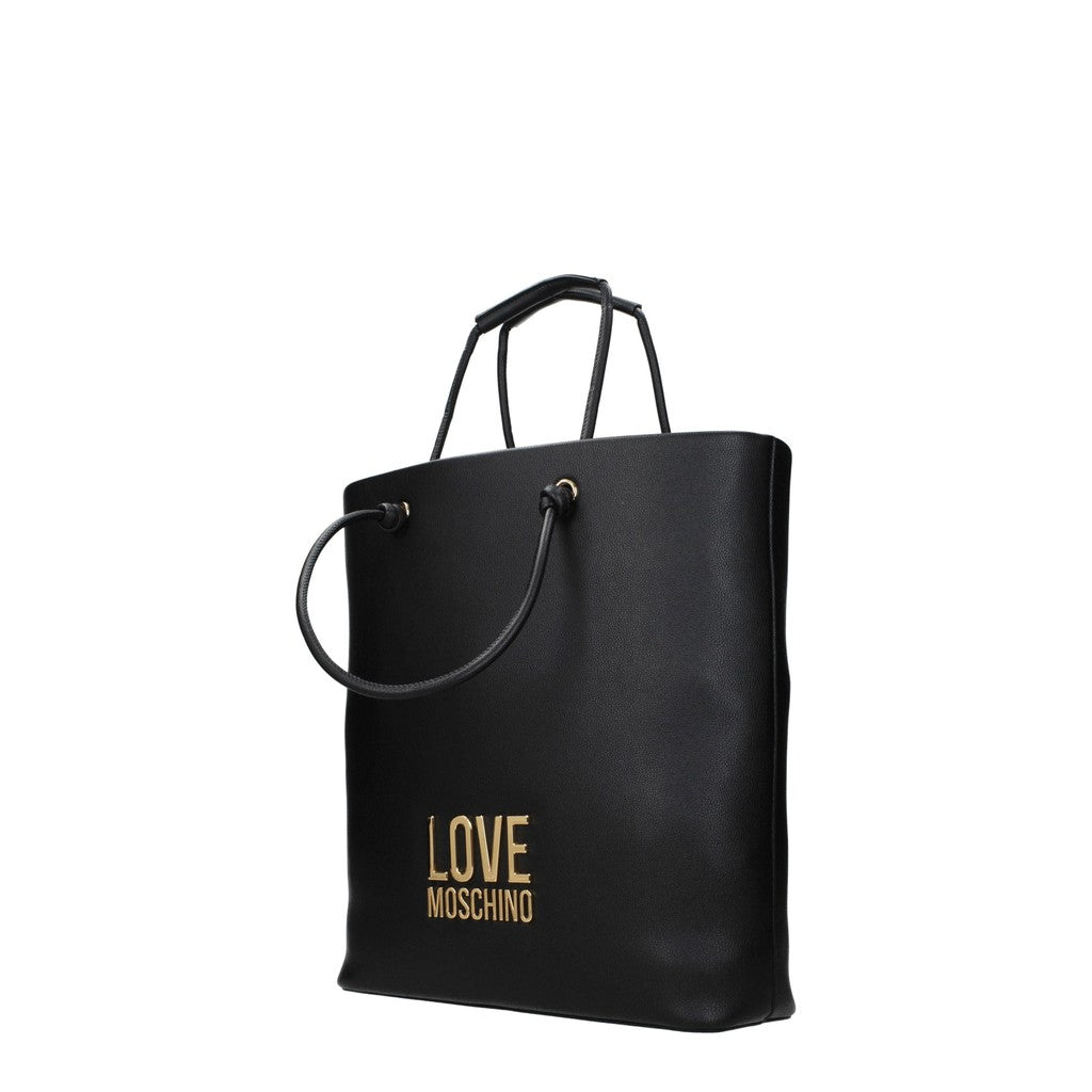 Love Moschino Ruime shopper met goudkleurige details – Zwart