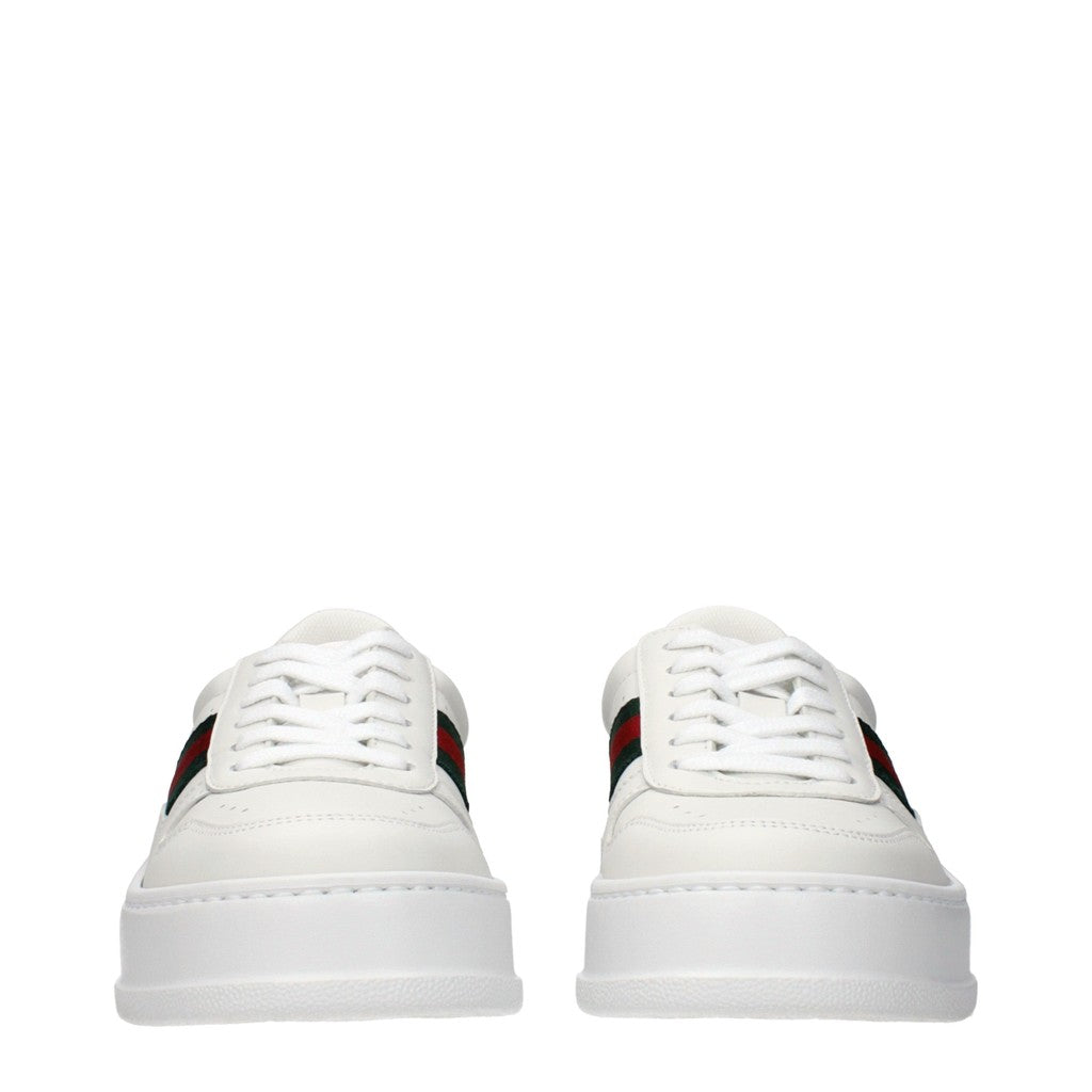 Gucci Sneakers van leer en stof met hak – Wit