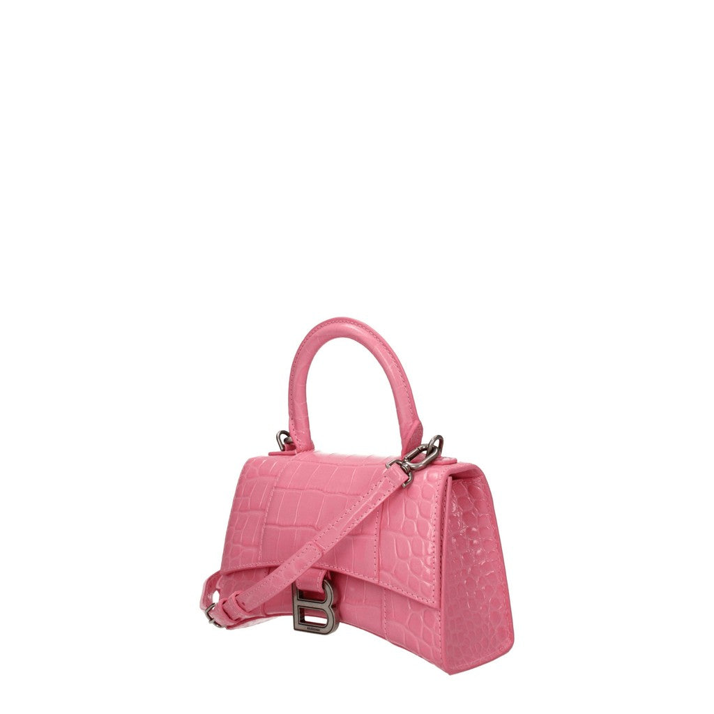 Balenciaga Hourglass XS Handtas met zilverkleurige details – Roze