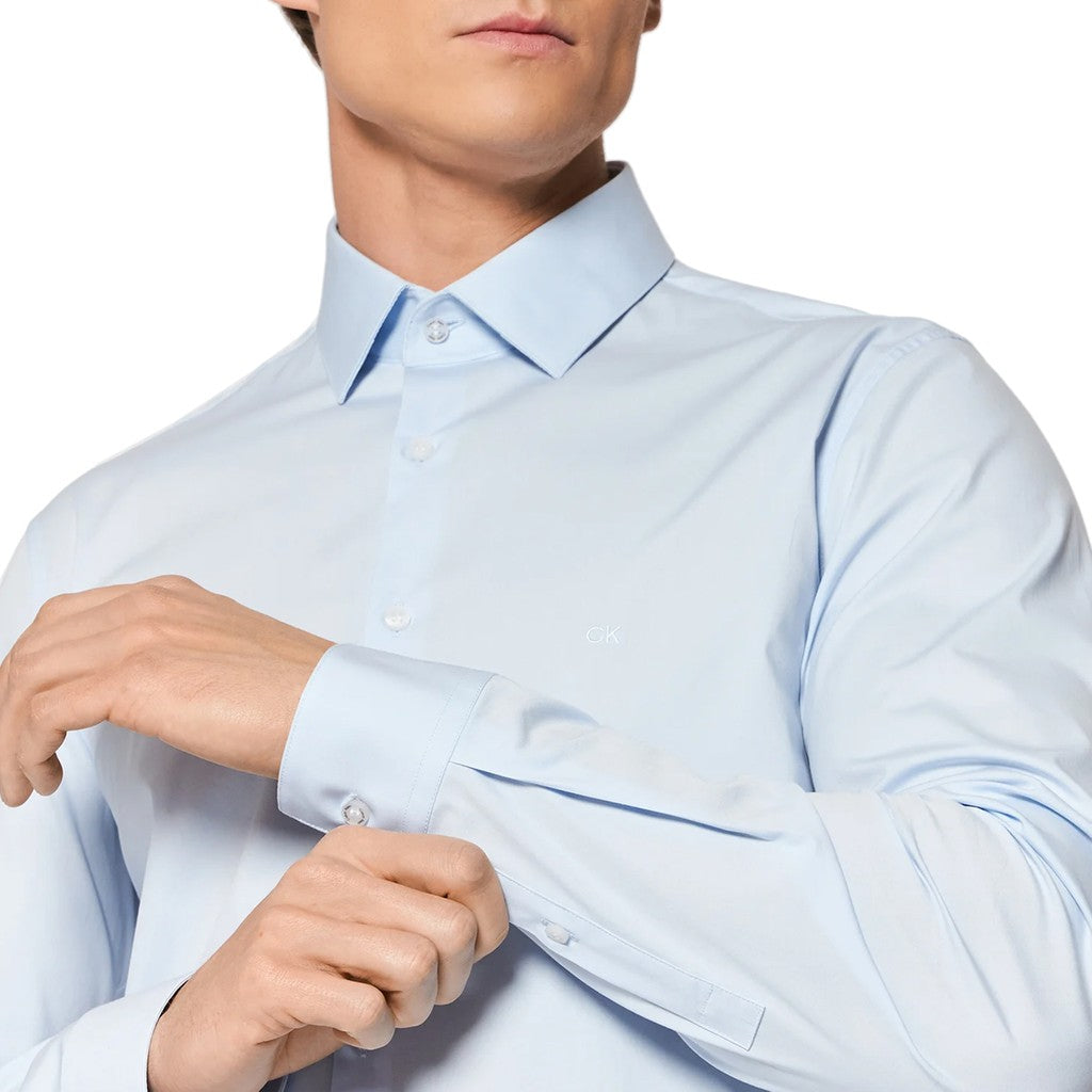 Calvin Klein Overhemd met slanke pasvorm en lange mouwen – Lichtblauw