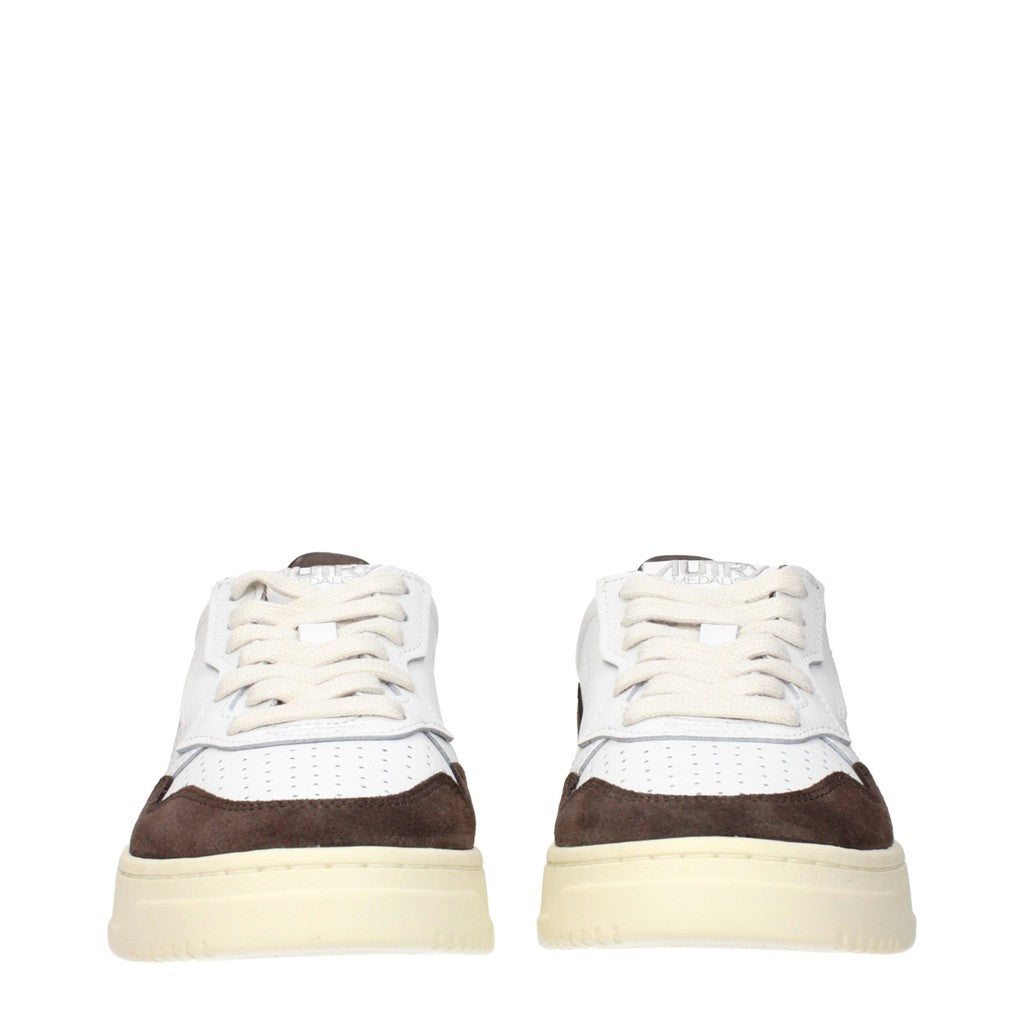 Autry Medalist Sneakers van leer en suède met veters – Wit / Bruin