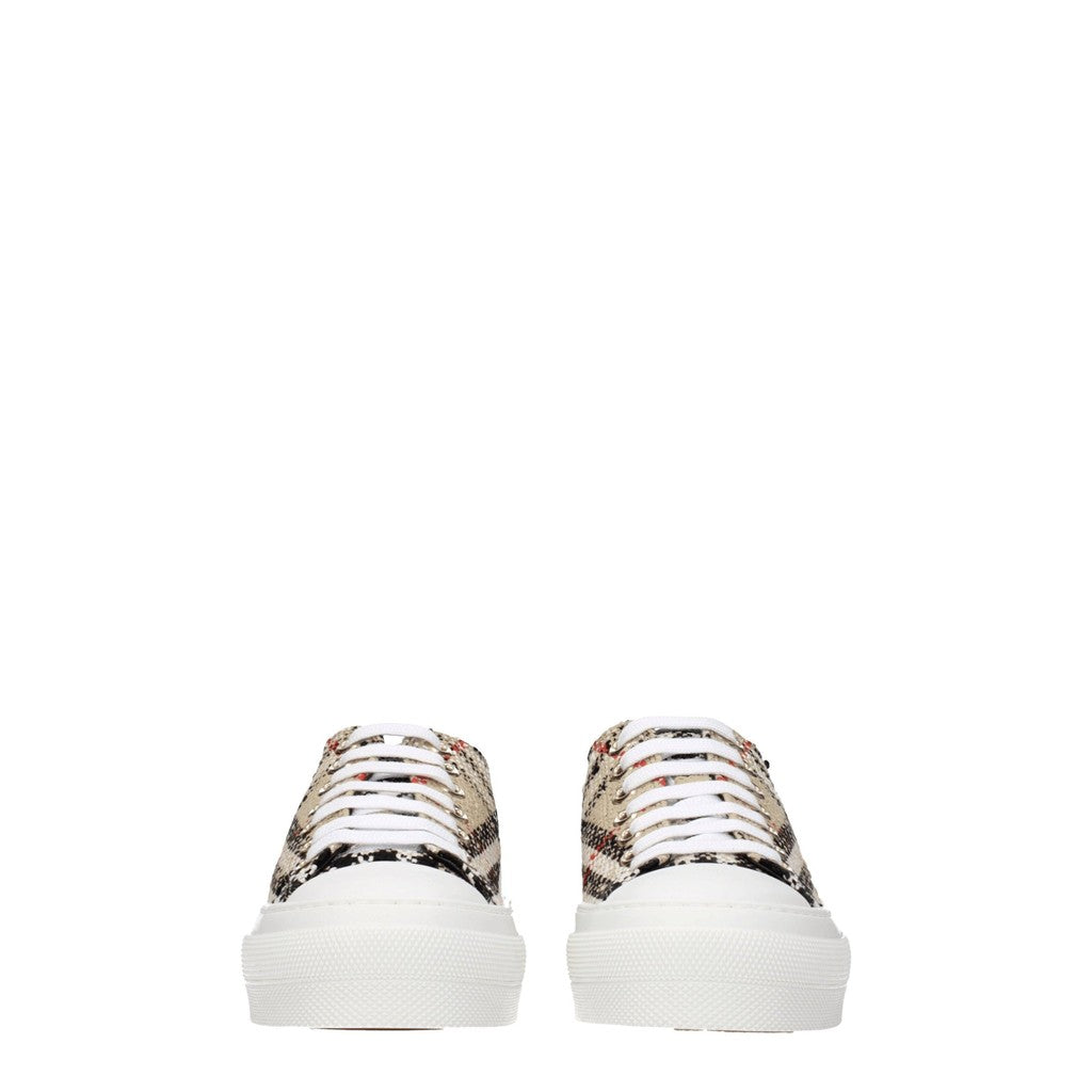 Burberry Stoffen sneakers met zilverkleurige details – Beige