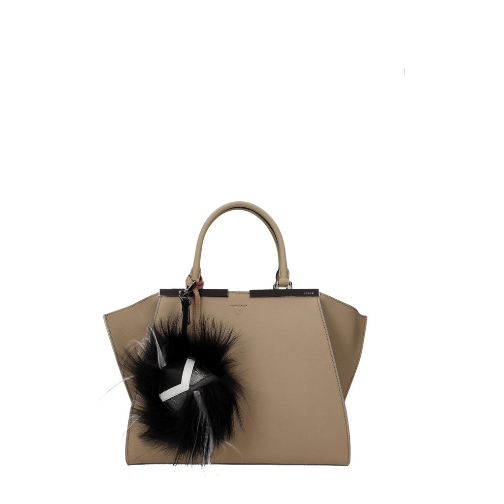 Fendi Sleutelhanger van leer en bont – Zwart