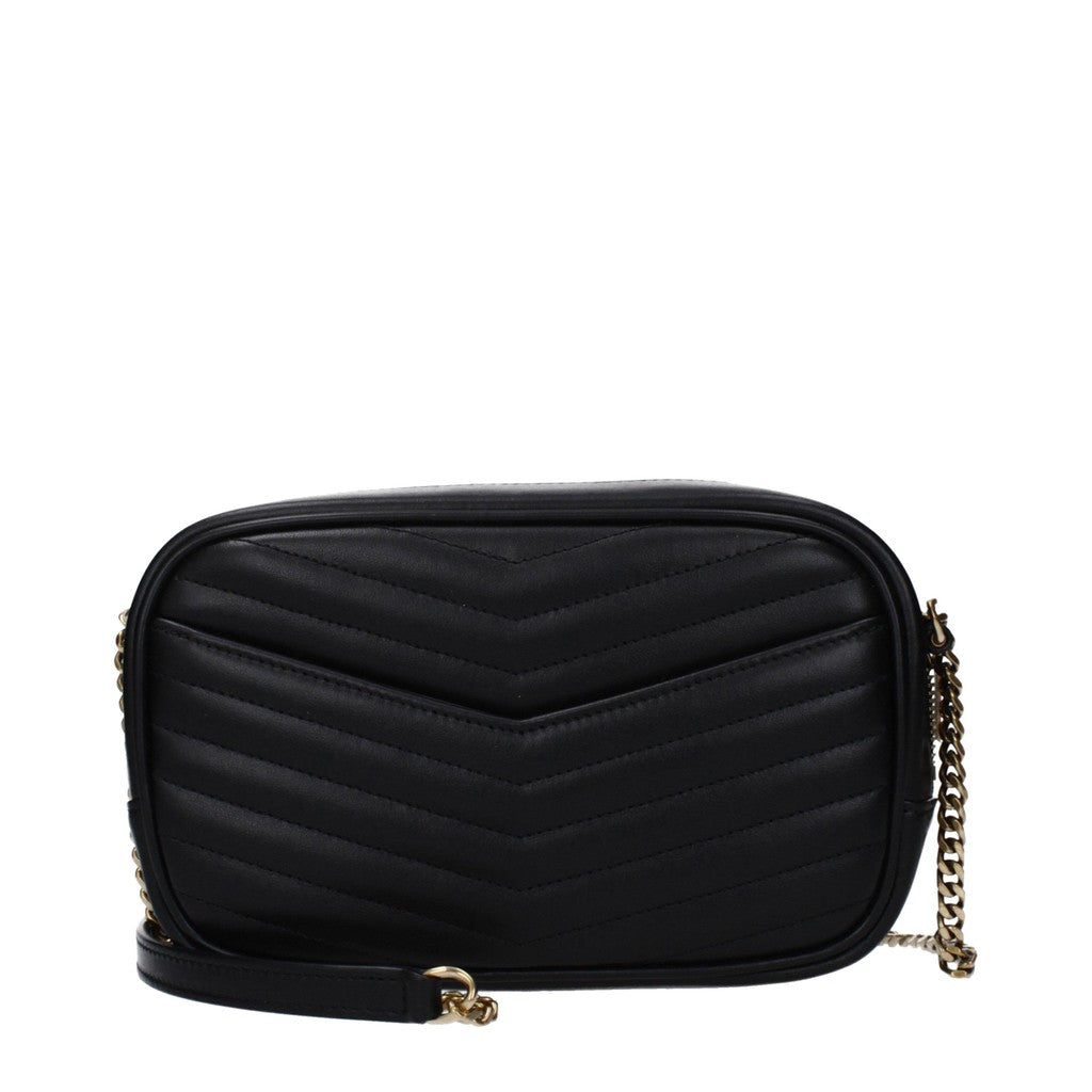 Saint Laurent Lou Crossbodytas met ritssluiting en kaartvakken – Zwart
