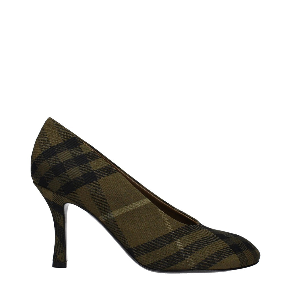 Burberry Stoffen pumps met ronde neus – Olijfgroen