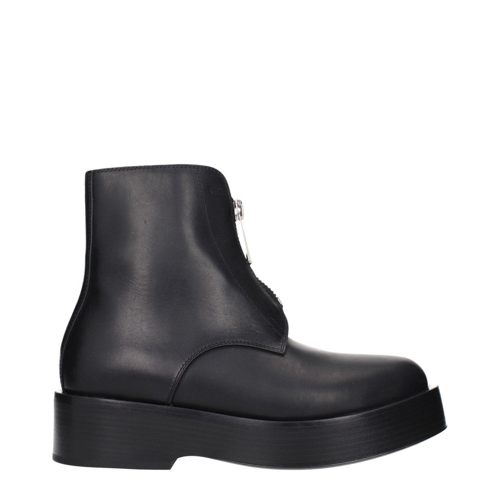 Bottega Veneta Leren boots met zilverkleurige details – Zwart
