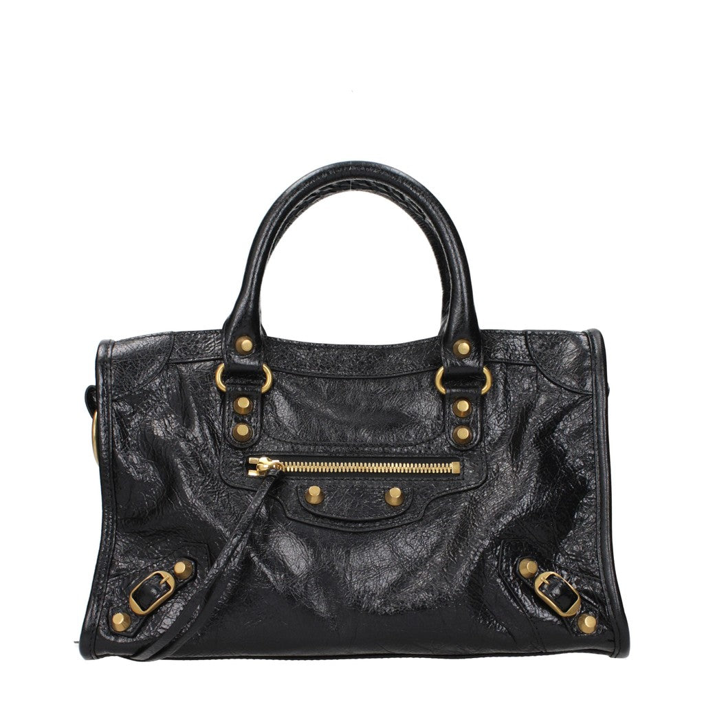 Balenciaga Handtas met ritssluiting en goudkleurige details – Zwart