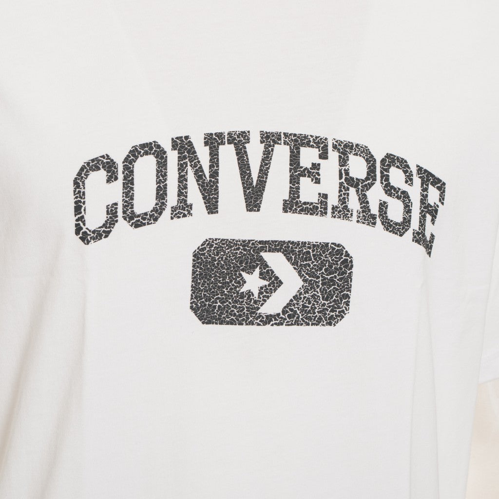 Converse T-shirt met print en bedrukt logo – Wit
