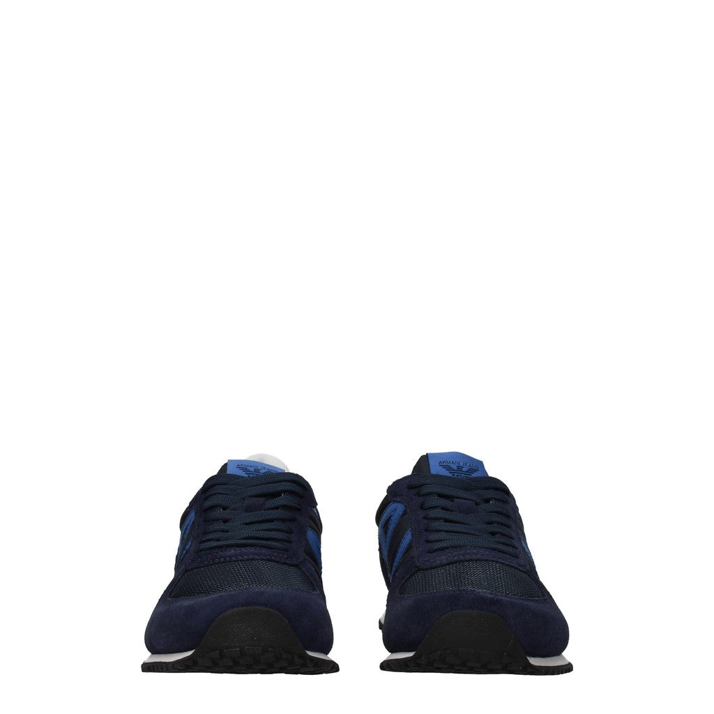 Armani Sneakers van leer en suède – Blauw