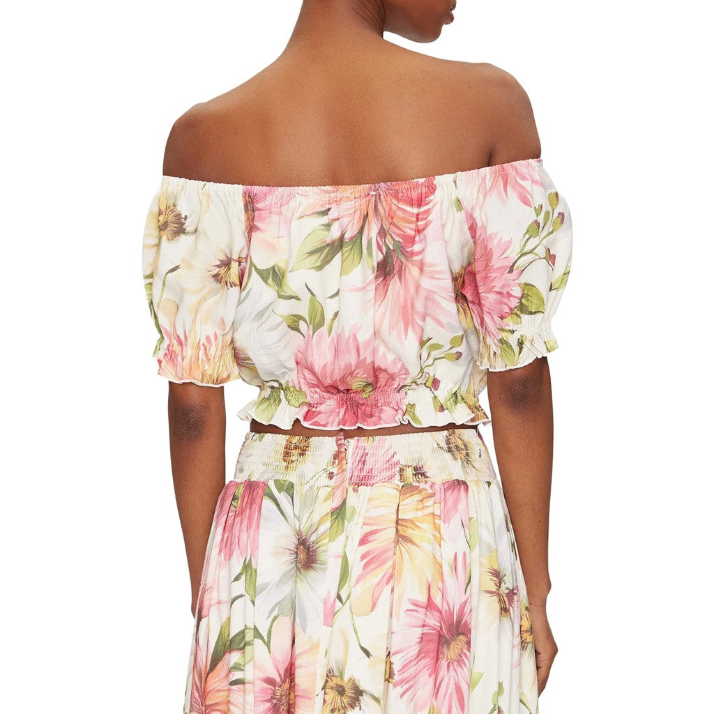Guess Top met korte mouwen en bloemendessin – Meerkleurig