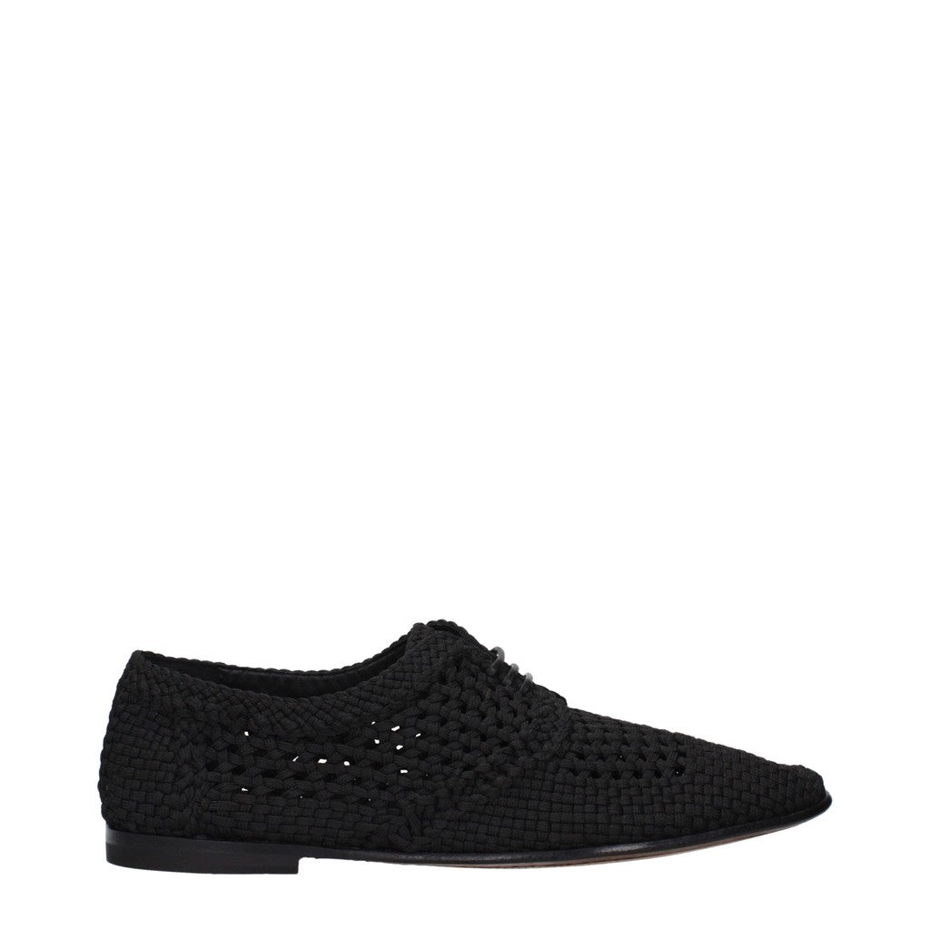 Dolce & Gabbana Veterschoenen met zool van leer en rubber – Zwart