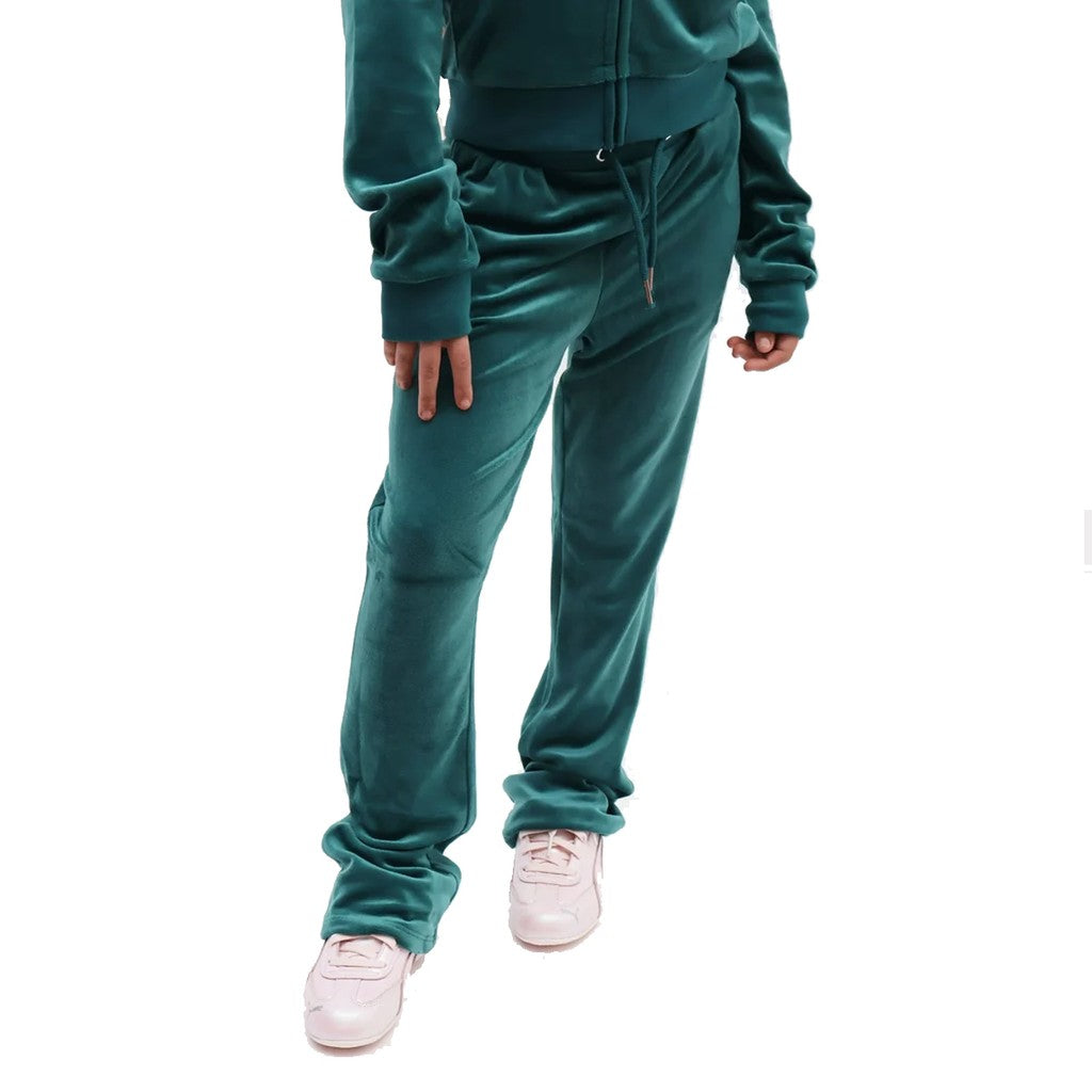 Juicy Couture Kids Chenille bootcut broek – Petrol