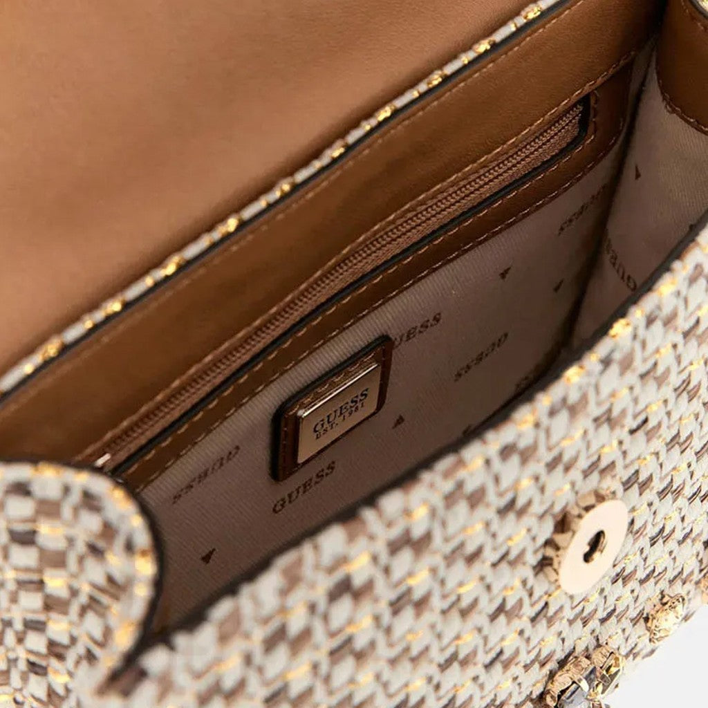 Guess Crossbodytas met magneetsluiting en logo – Beige / Bruin