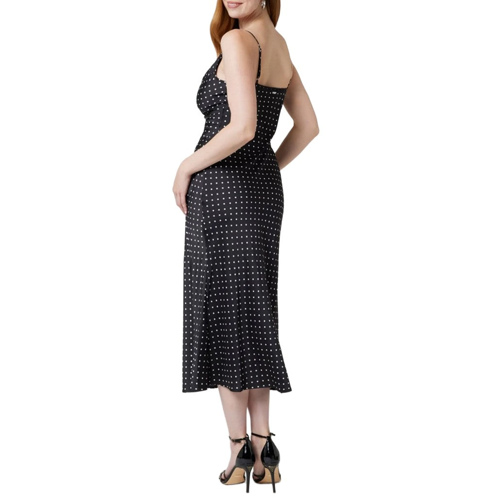 Guess Midi-jurk met tweekleurig dessin en schouderbandjes – Zwart / Wit