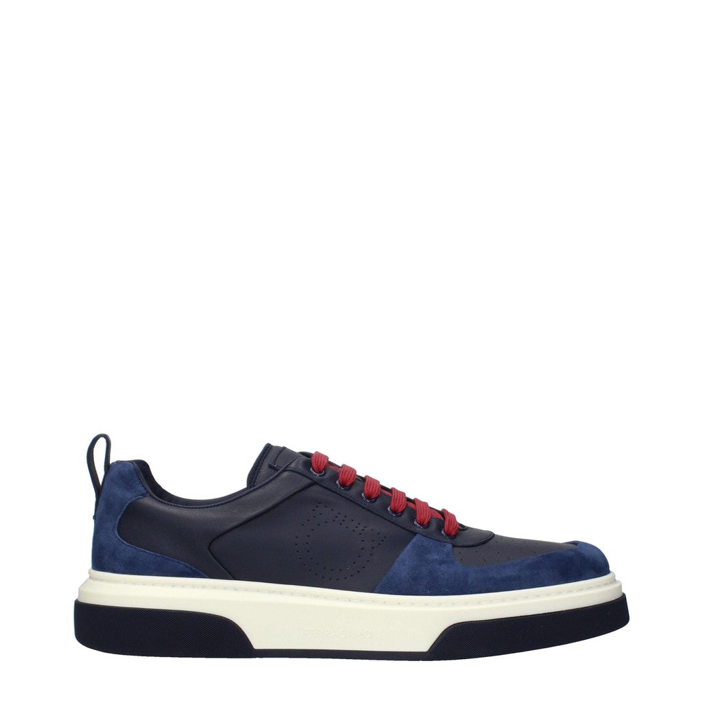 Salvatore Ferragamo Cassina Sneakers van leer en suède – Blauw