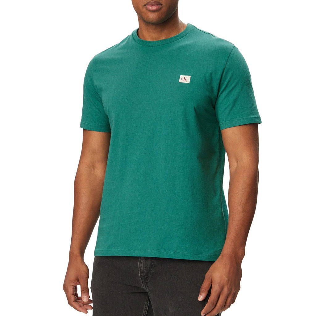 Calvin Klein T-shirt met ronde hals en logo – Blauw