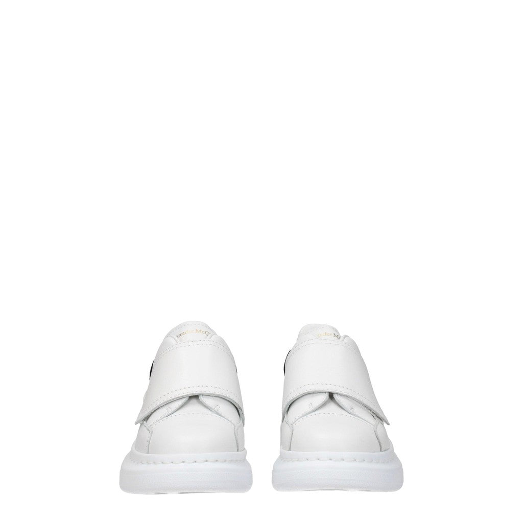 Alexander McQueen Kids Oversized Sneakers van leer en suède – Wit / Zwart