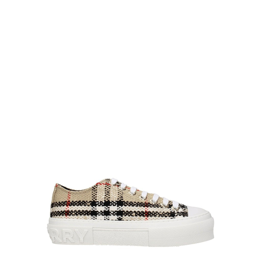 Burberry Stoffen sneakers met zilverkleurige details – Beige