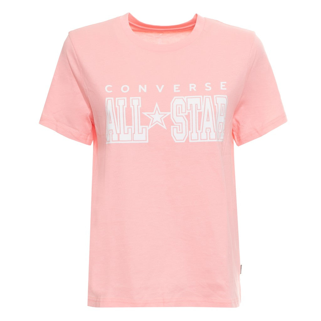 Converse T-shirt met ronde hals en logo – Lichtroze