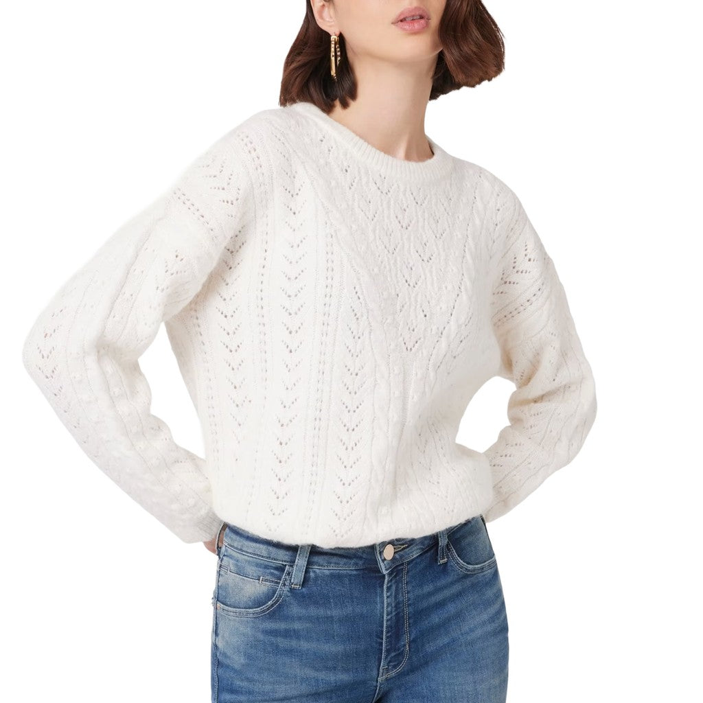 Guess Gebreide trui met ronde hals – Wit