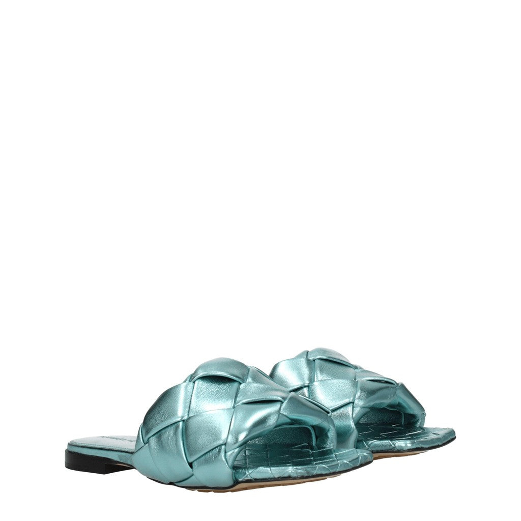 Bottega Veneta Leren sandalen met open neus – Lichtblauw