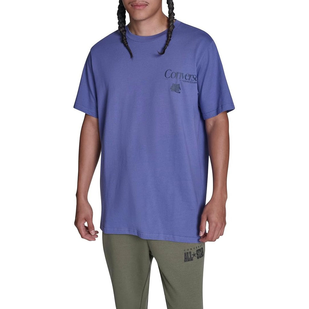 Converse T-shirt met print en bedrukt logo – Blauw