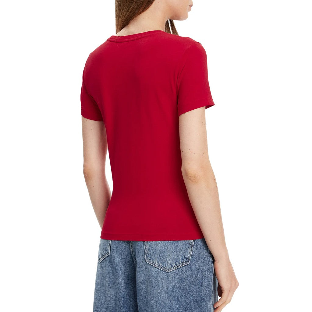 Guess Effen T-shirt met logo – Rood
