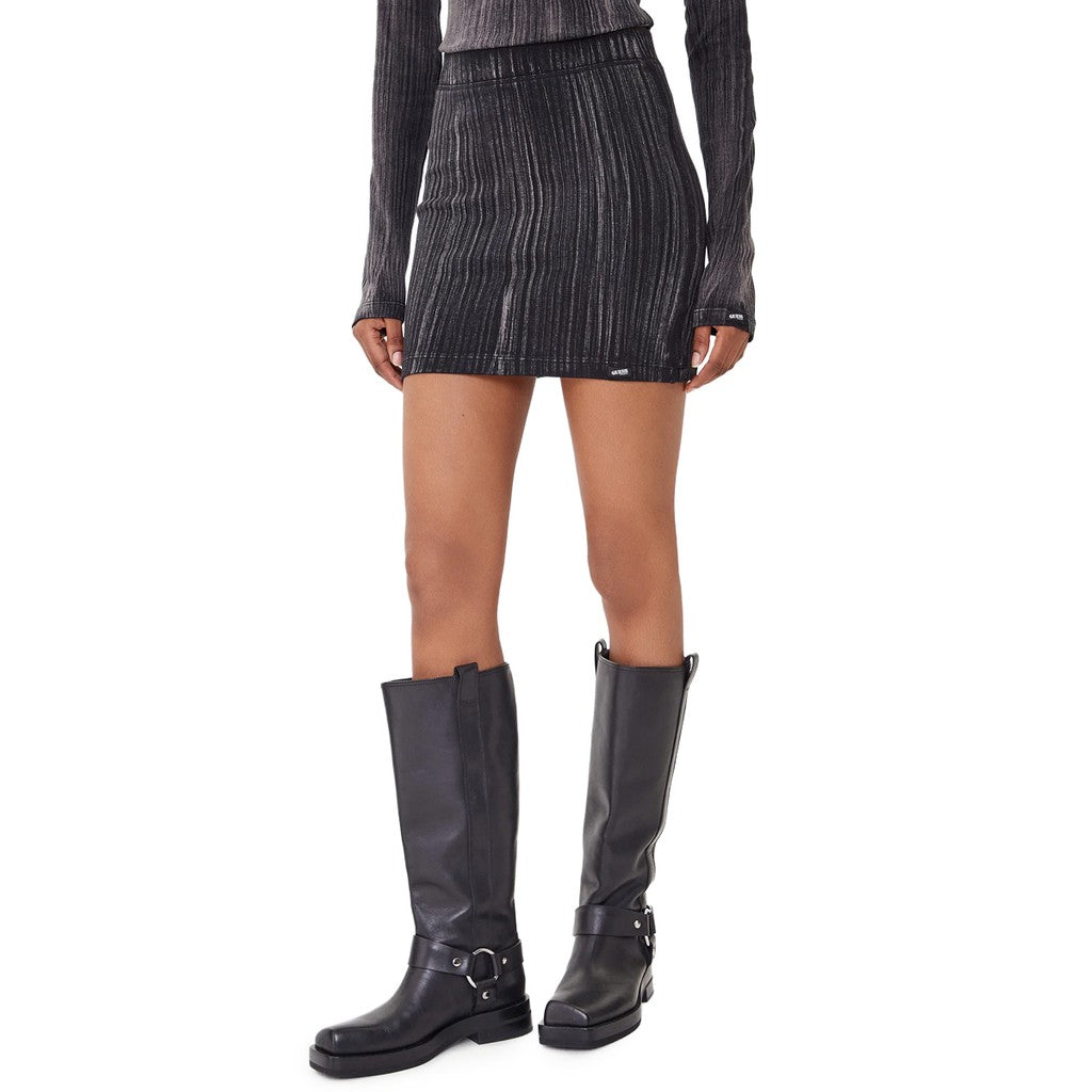 Guess Tweekleurige minirok met logo – Zwart / Zilver
