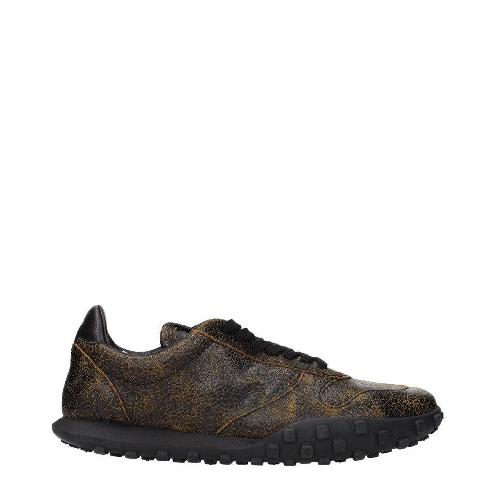 Jil Sander Sneakers met vetersluiting en rubberen zool – Bruin / Zwart