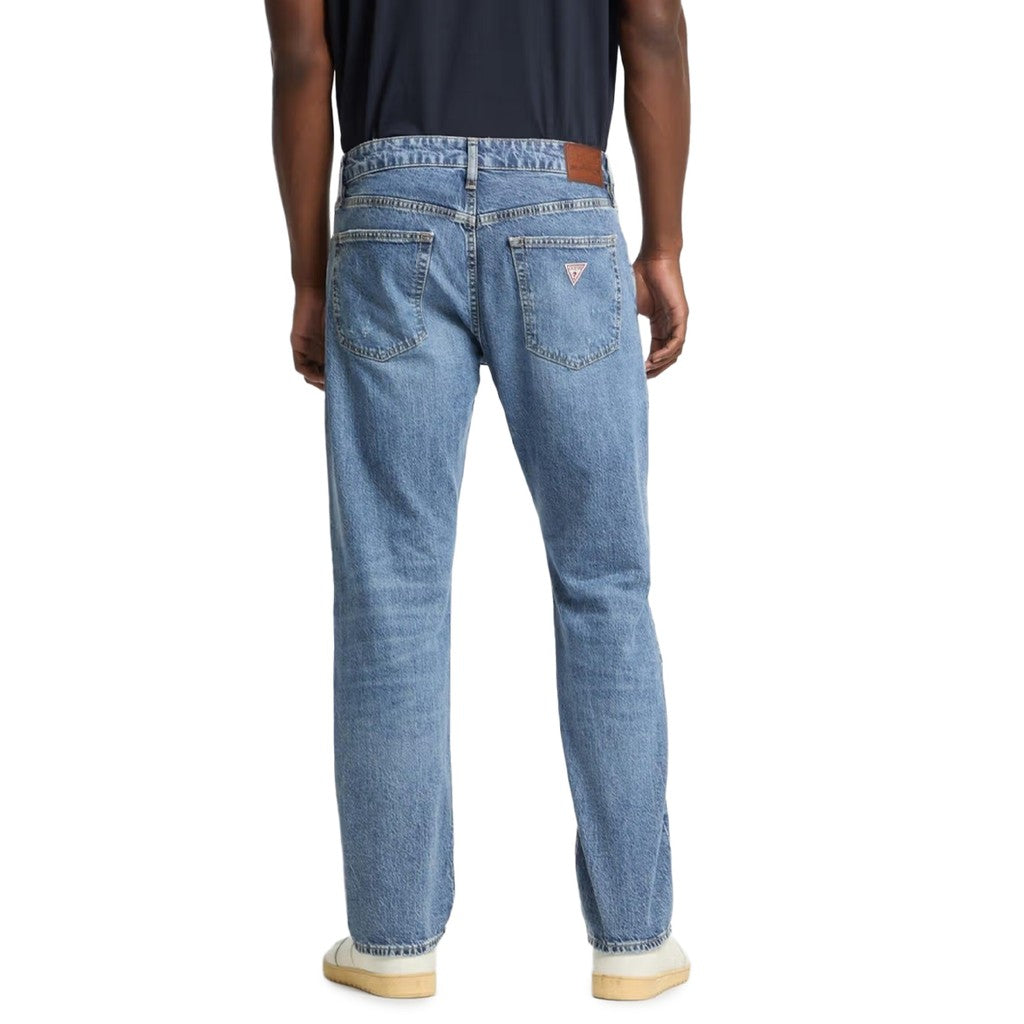 Guess Katoenen straight fit jeans – Middenblauw