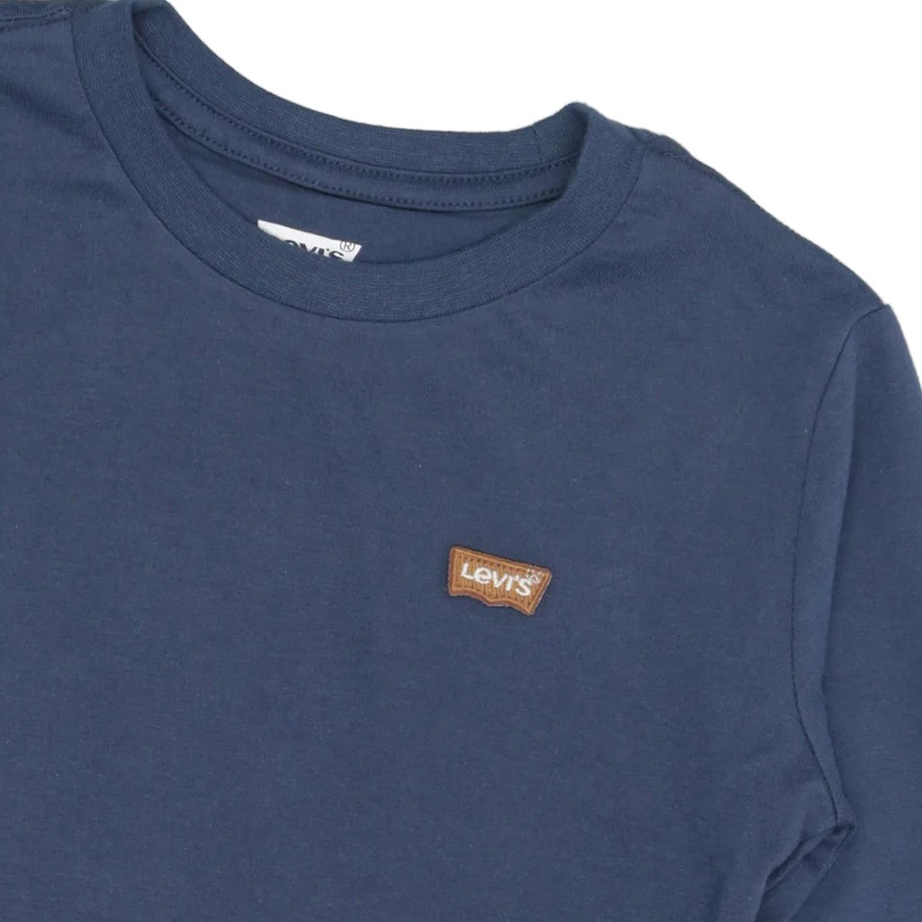 Levi's Kids T-shirt met lange mouwen en geborduurd logo – Marineblauw