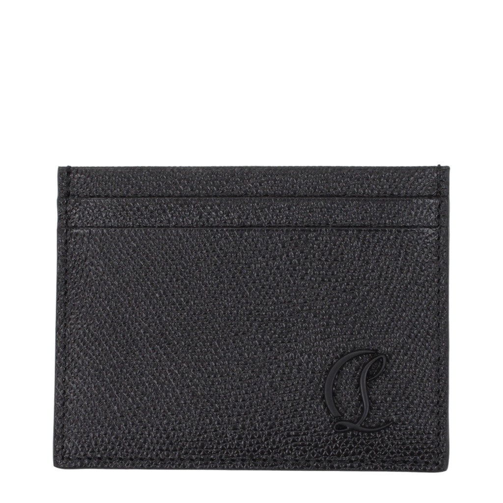 Christian Louboutin Slanke kaarthouder met vijf kaartsleuven – Zwart