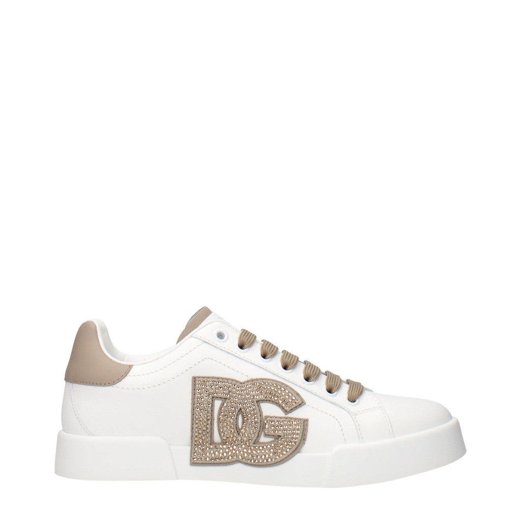 Dolce & Gabbana Sneakers met veters – Wit / Beige