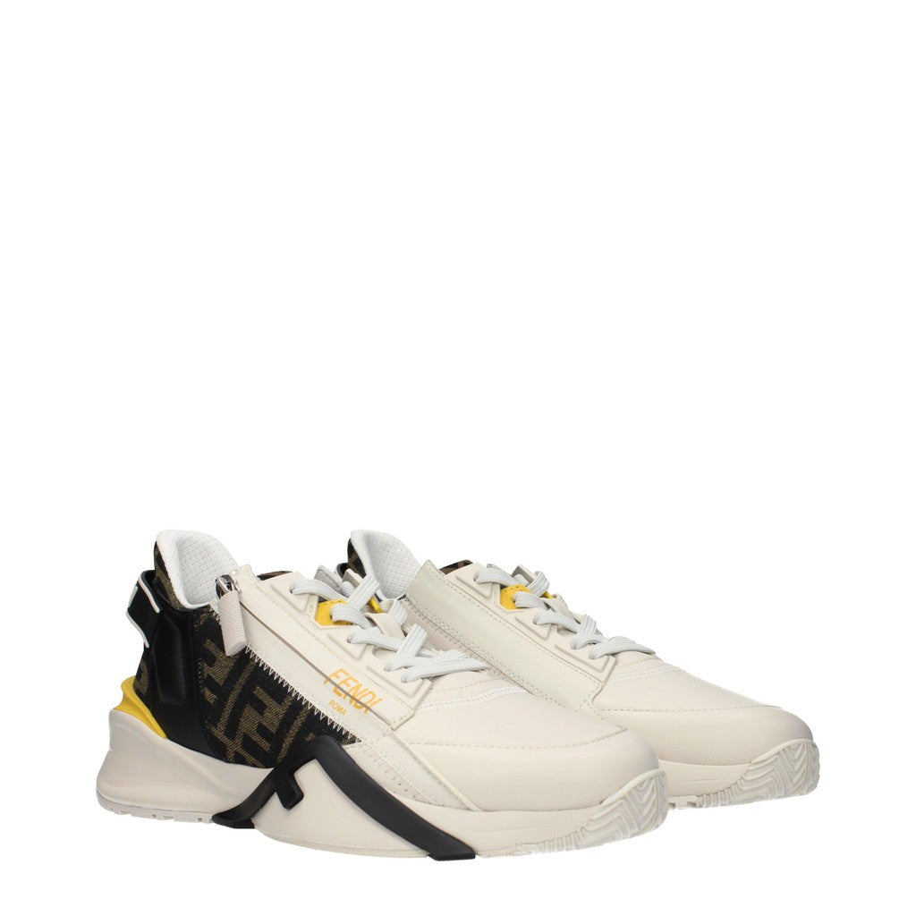 Fendi Sneakers met elastiek en rits – Beige / Bruin