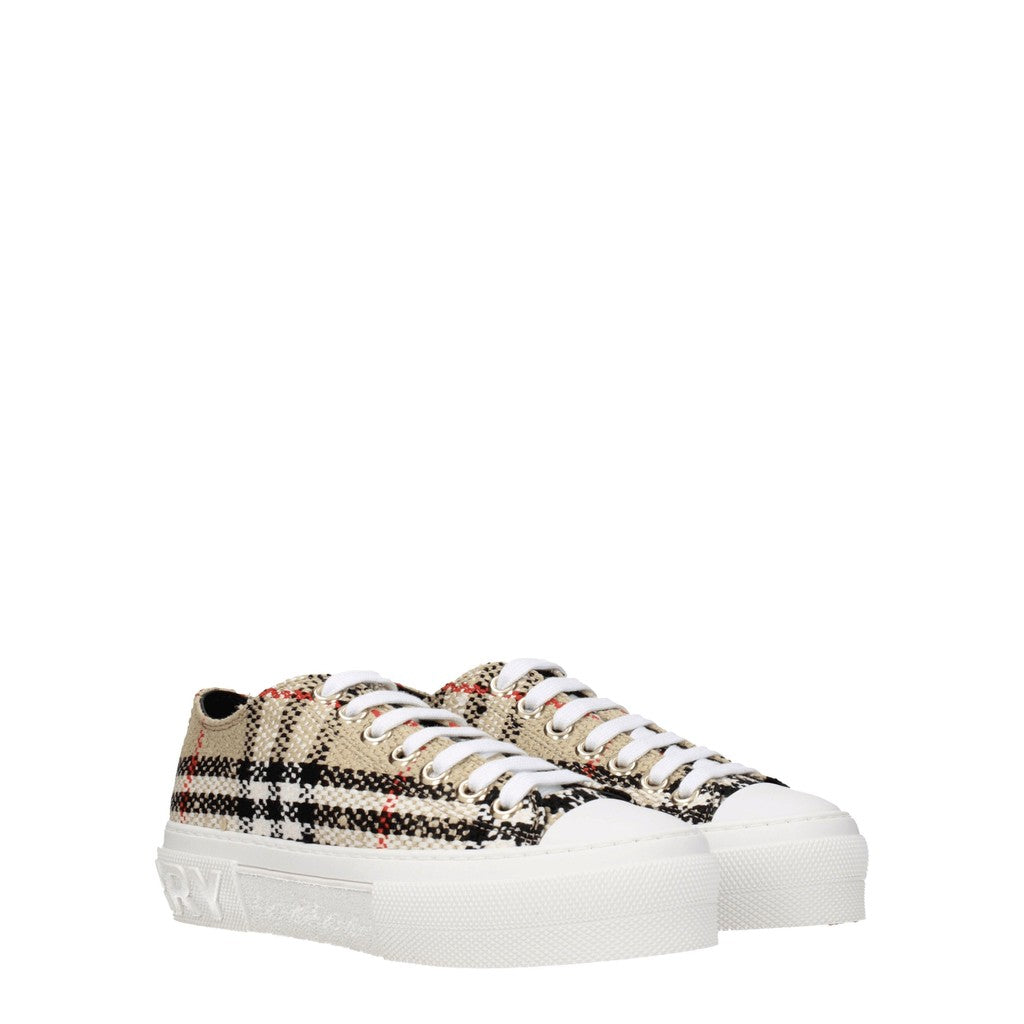 Burberry Stoffen sneakers met zilverkleurige details – Beige
