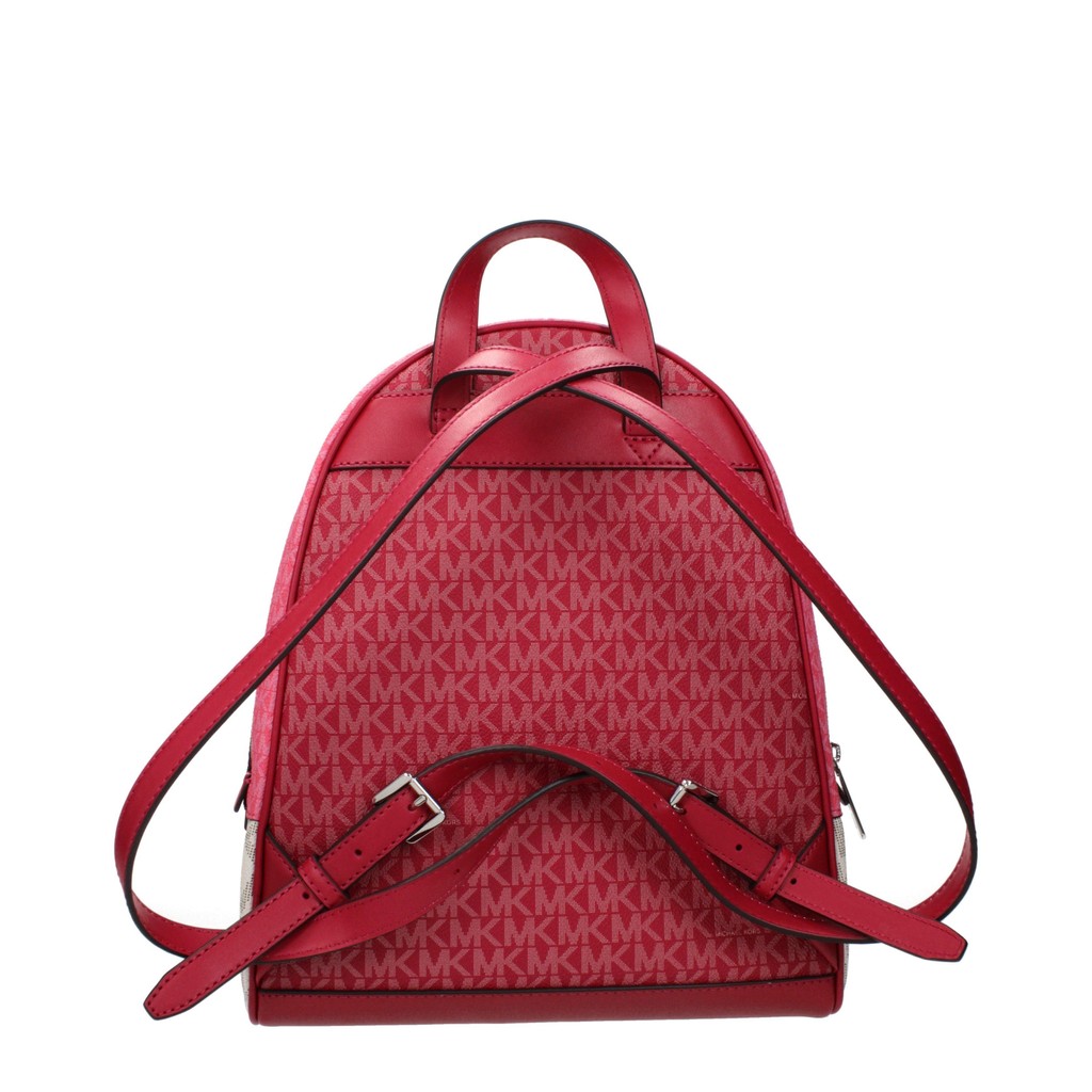 Michael Kors Rhea Rugzak met zilverkleurige details – Beige / Rood