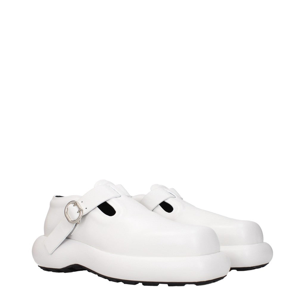 Jil Sander Sneakers met rubberen zool en ronde neus – Wit