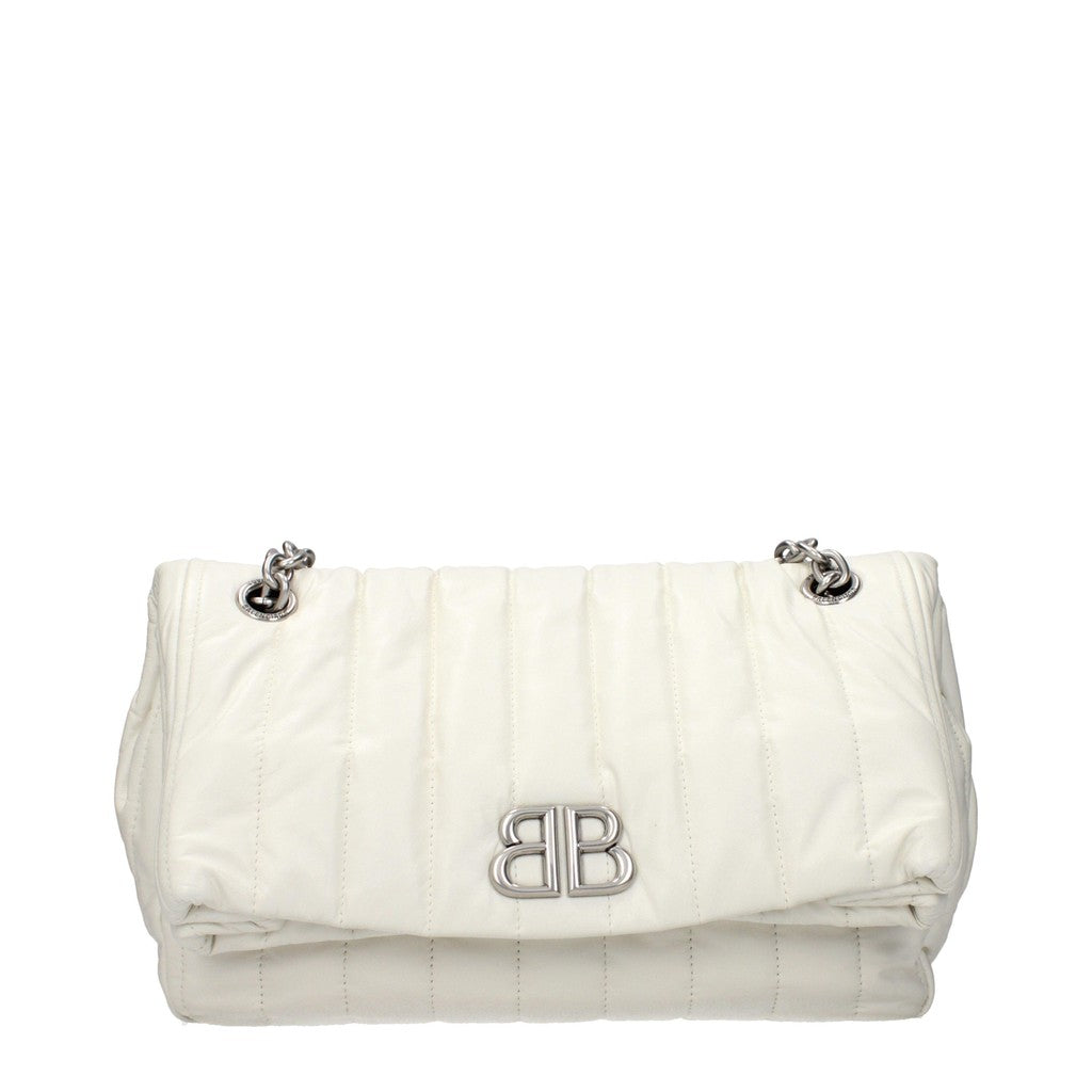 Balenciaga Monaco Small Schoudertas met knoopsluiting – Gebroken wit