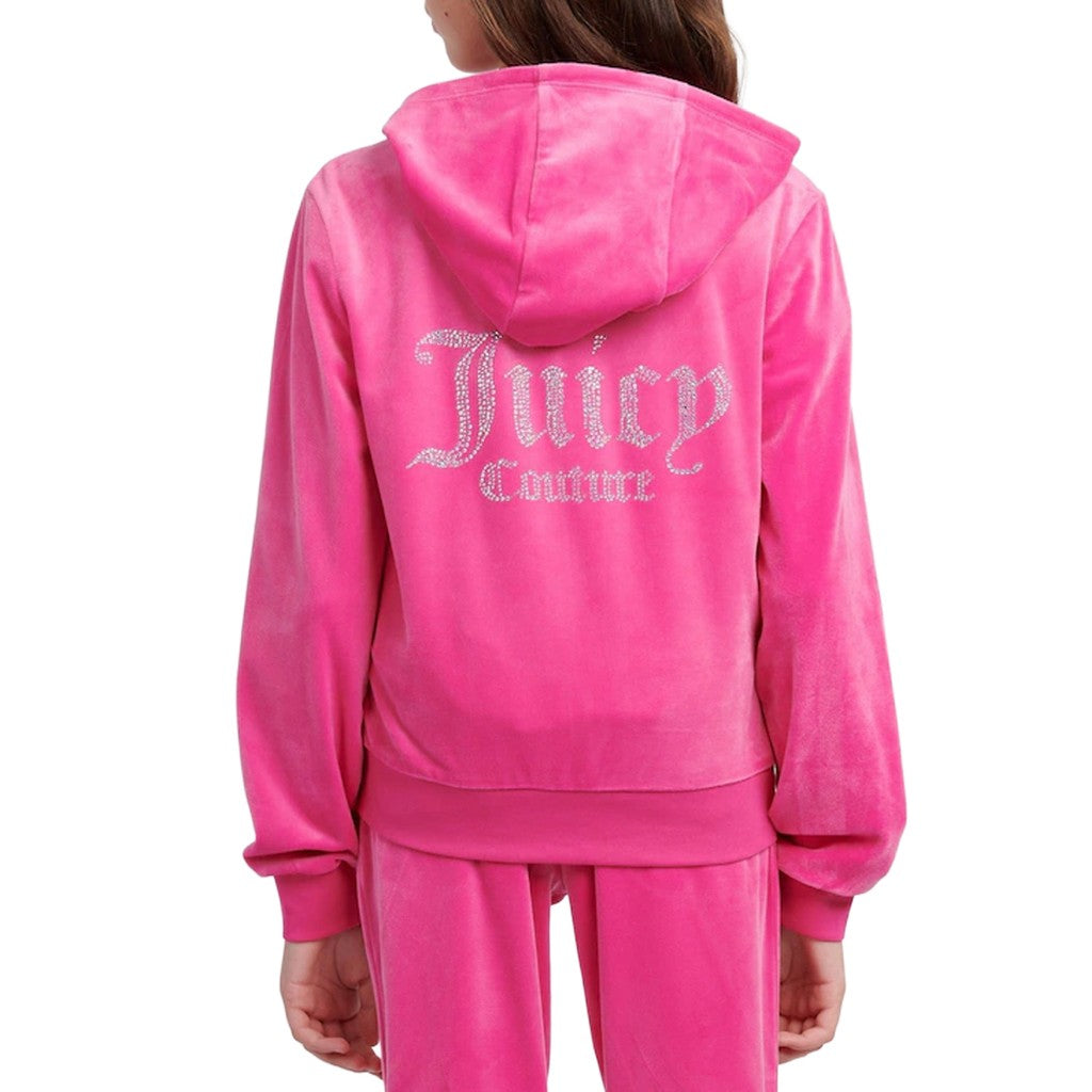 Juicy Couture Kids Hoodie met rits – Fuchsia