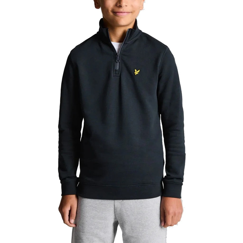 Lyle & Scott Kids Sweater met halve rits – Donkerblauw